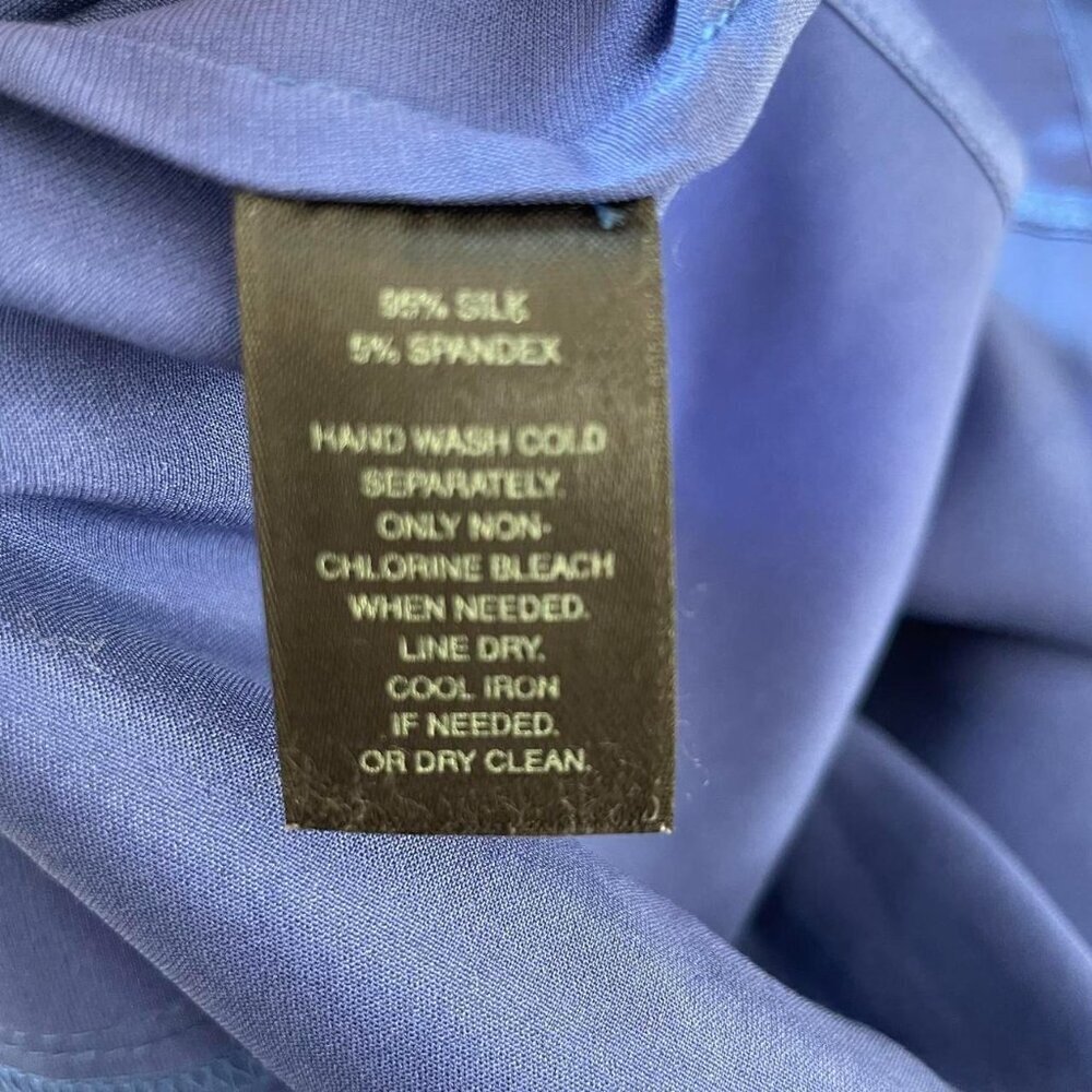White House Black Market Silk Button Down Blouse in Cobalt Blue | Women’s Small - Picture 5 of 5